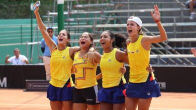 El equipo colombiano de tenis femenino que participará en la Billie Jean King Cup.